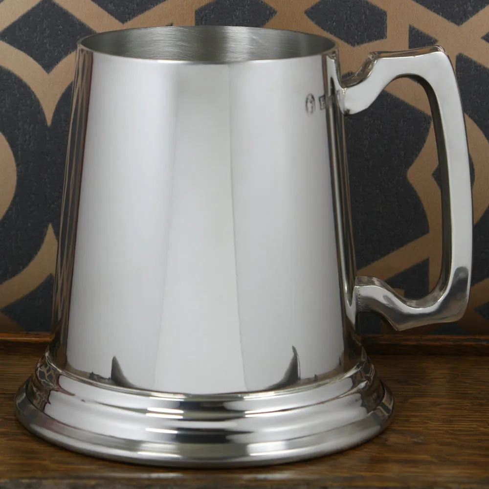 1 Pint* Heavy Style Pewter Beer Mug Tankard with Classic Handle