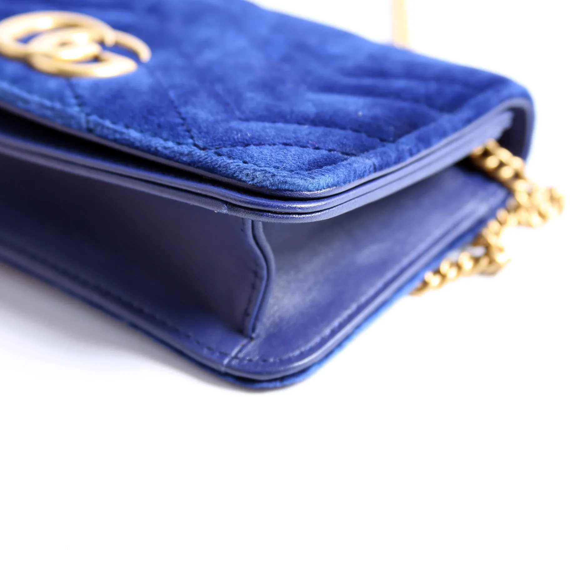 488426 GG Marmont Velvet Mini Bag Blue