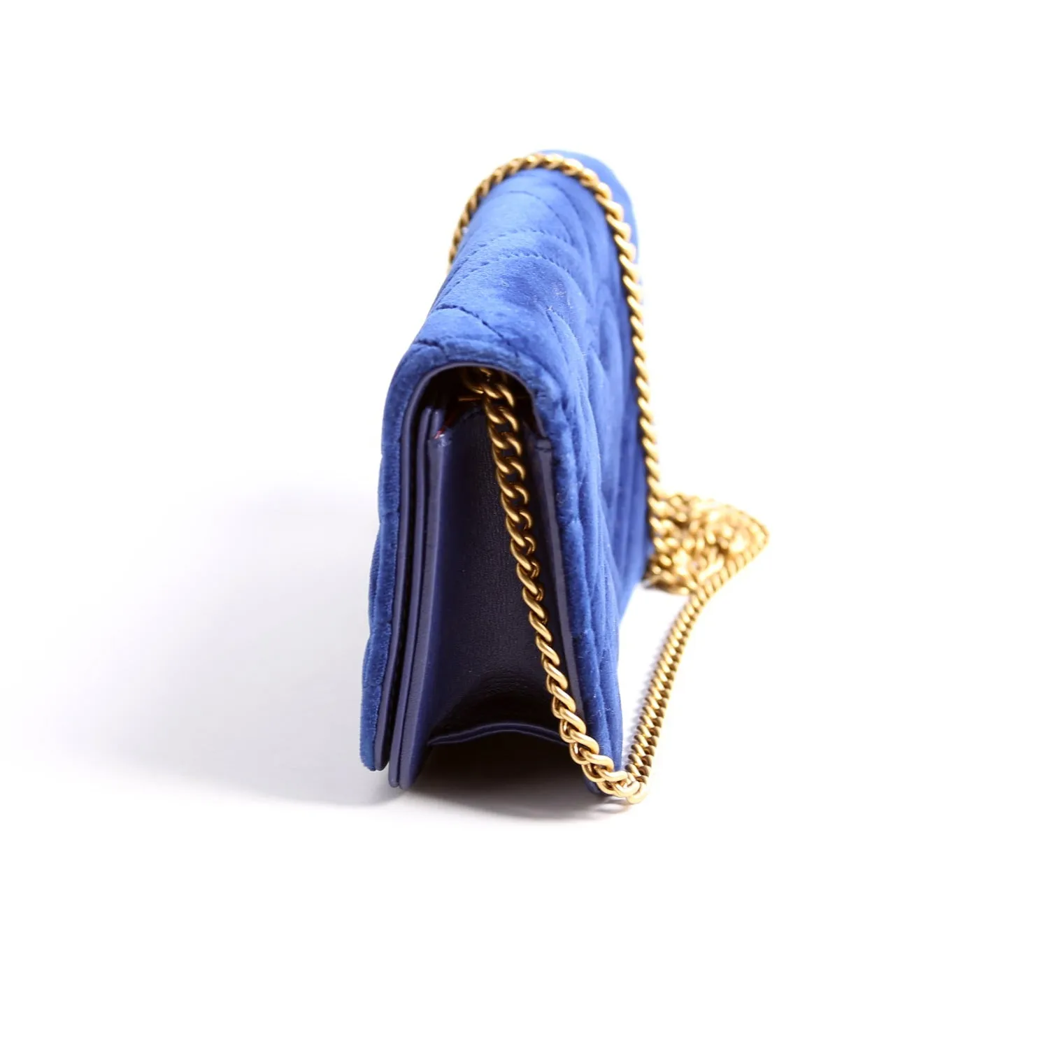 488426 GG Marmont Velvet Mini Bag Blue