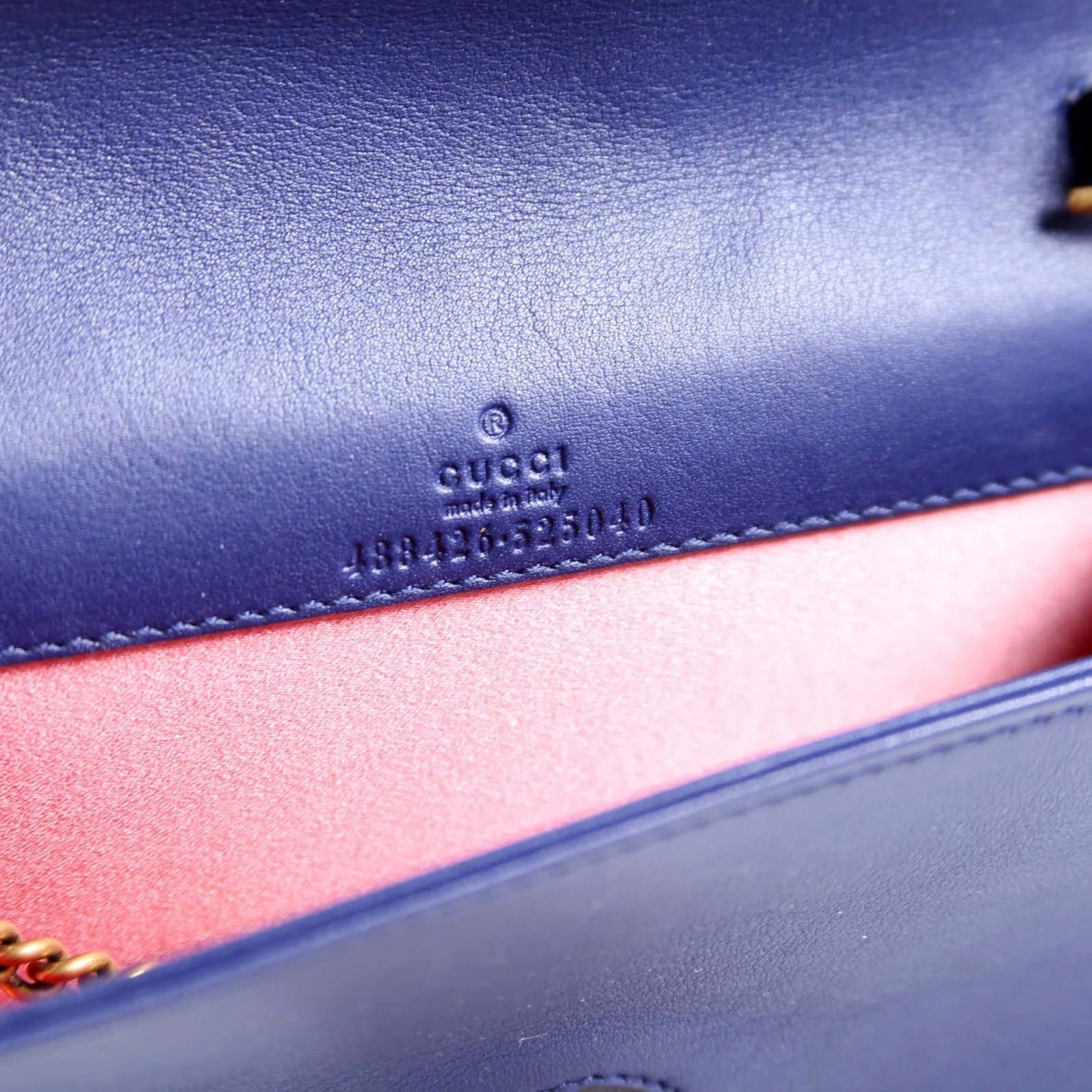 488426 GG Marmont Velvet Mini Bag Blue