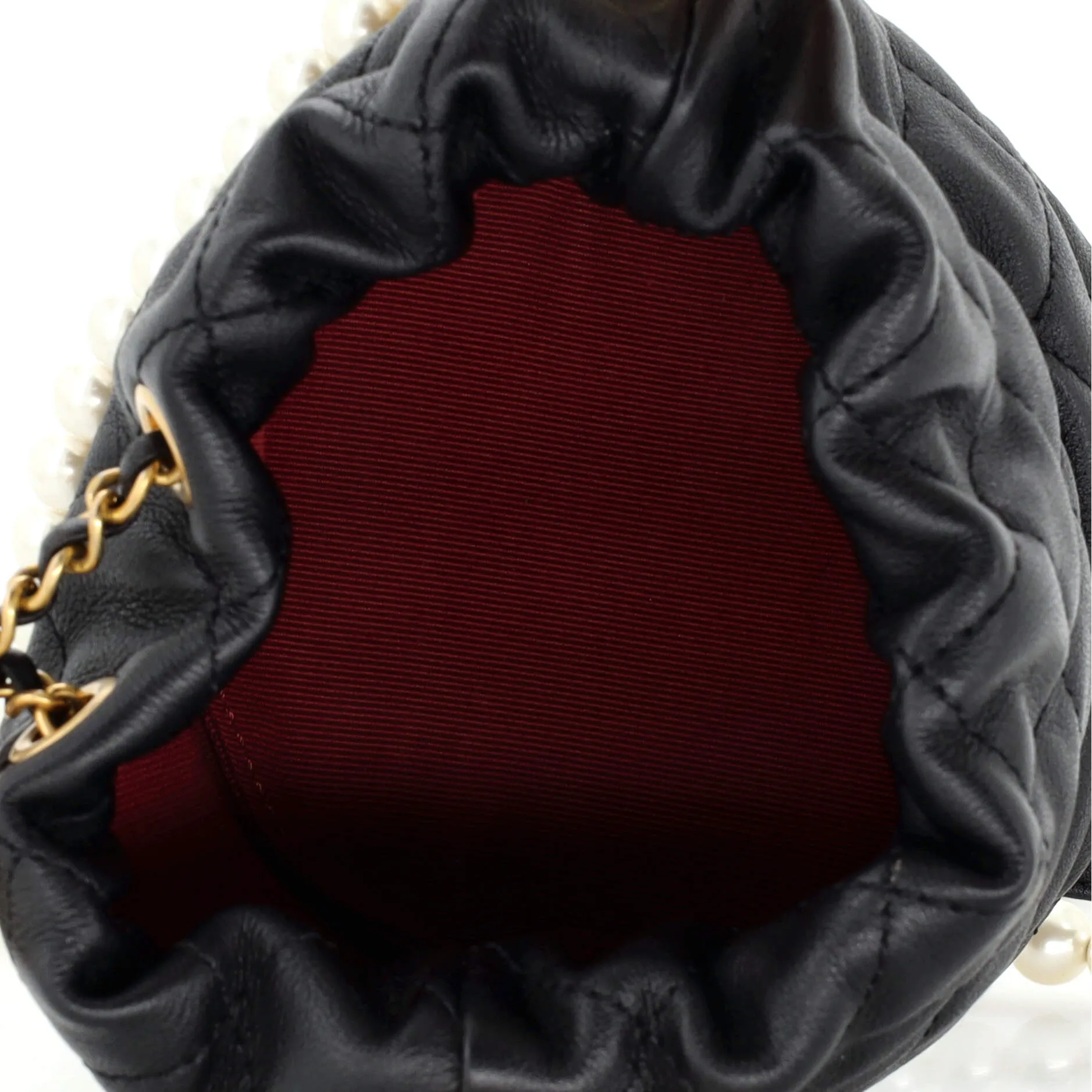 About Pearls Bucket Bag Quilted Calfskin Mini