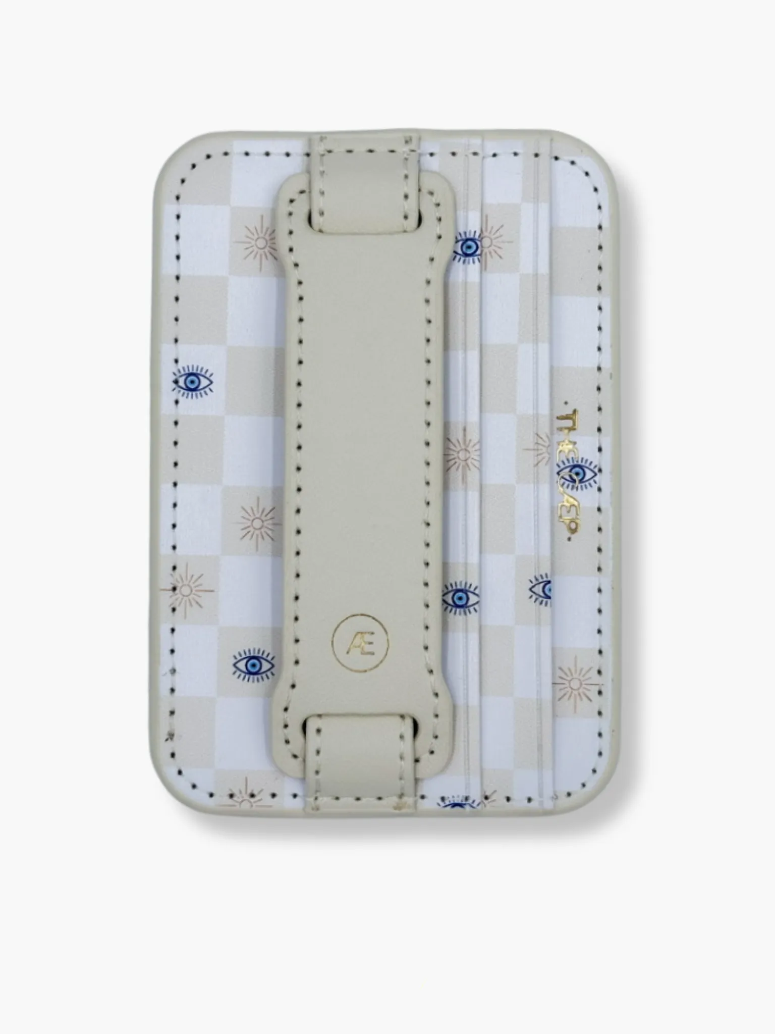 Beige Evil Eye/Sun Hoop Wallet MagSafe (RFID)