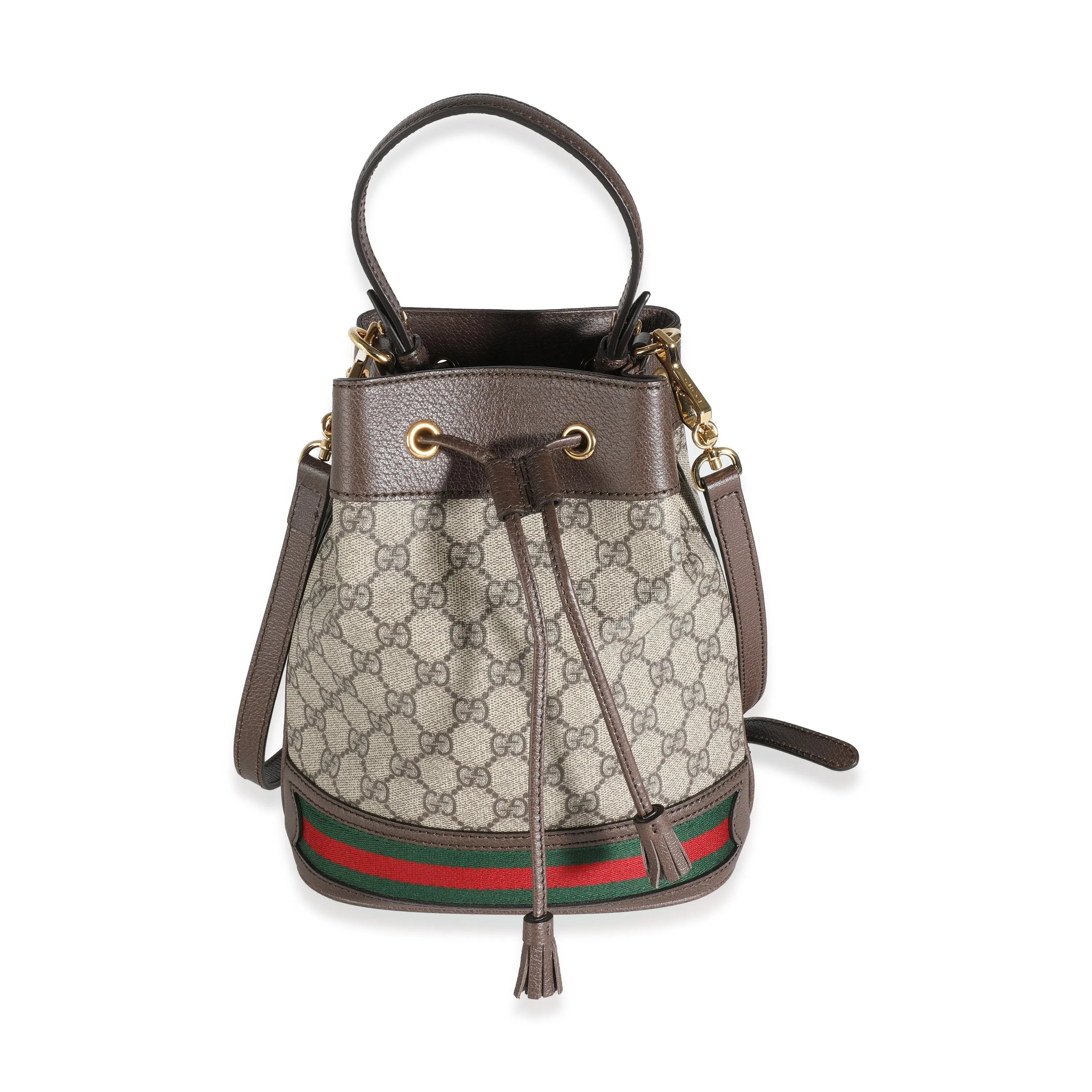 Beige GG Supreme Canvas Web Small Ophidia Bucket Bag