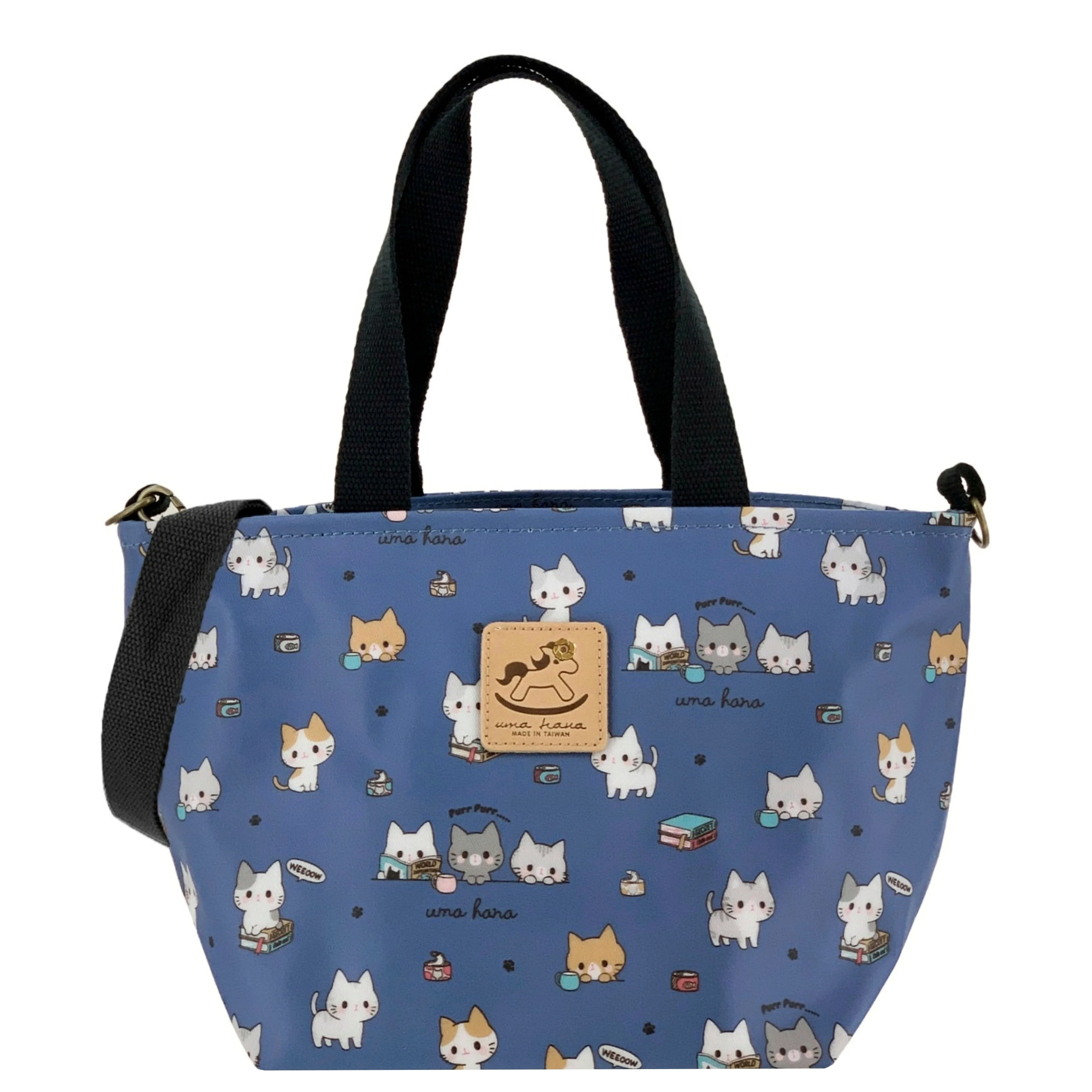 Blue Meow Cat Mini Travel Tote
