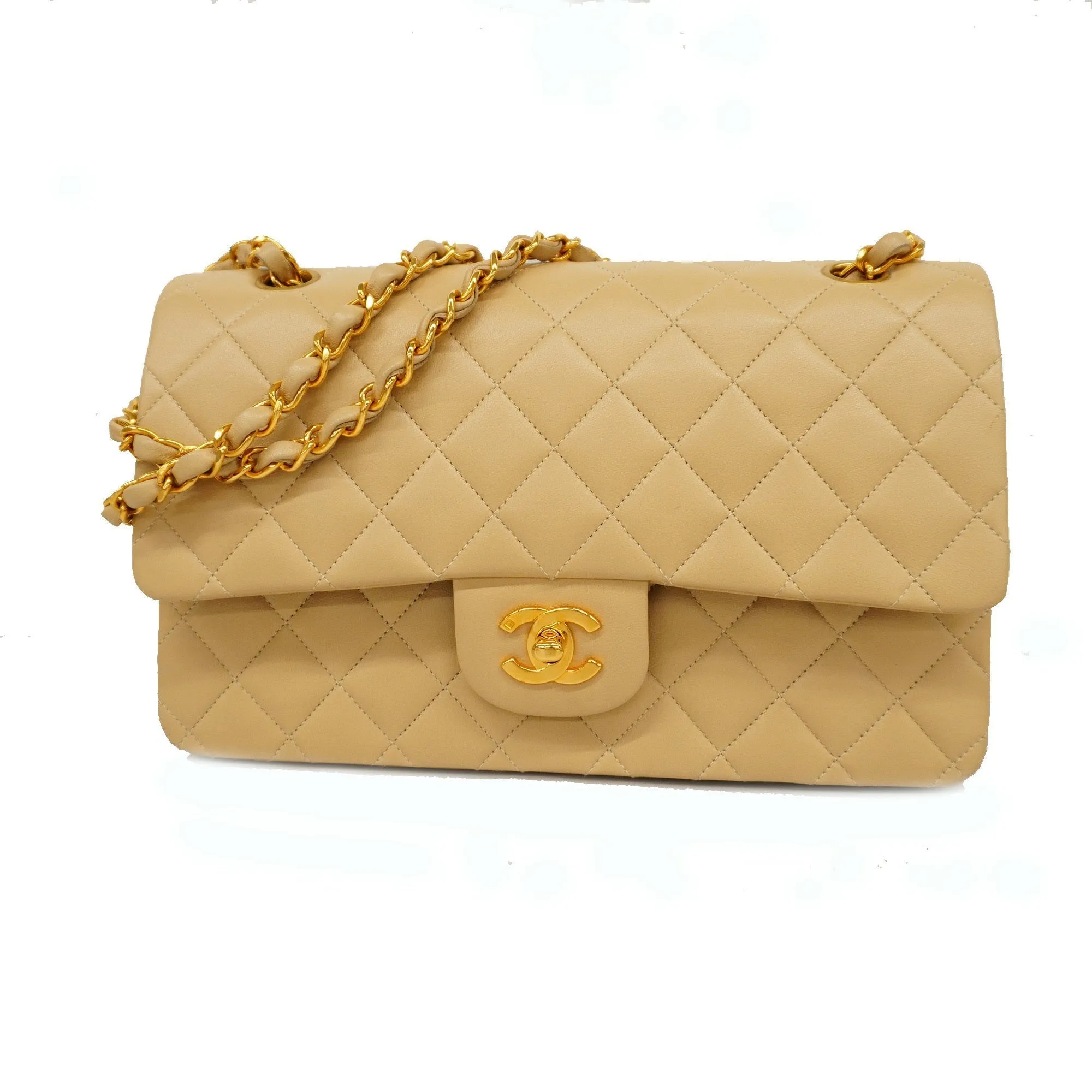 CHANEL  Matelasse W Flap W Chain Women's Caviar Leather Shoulder Bag Black