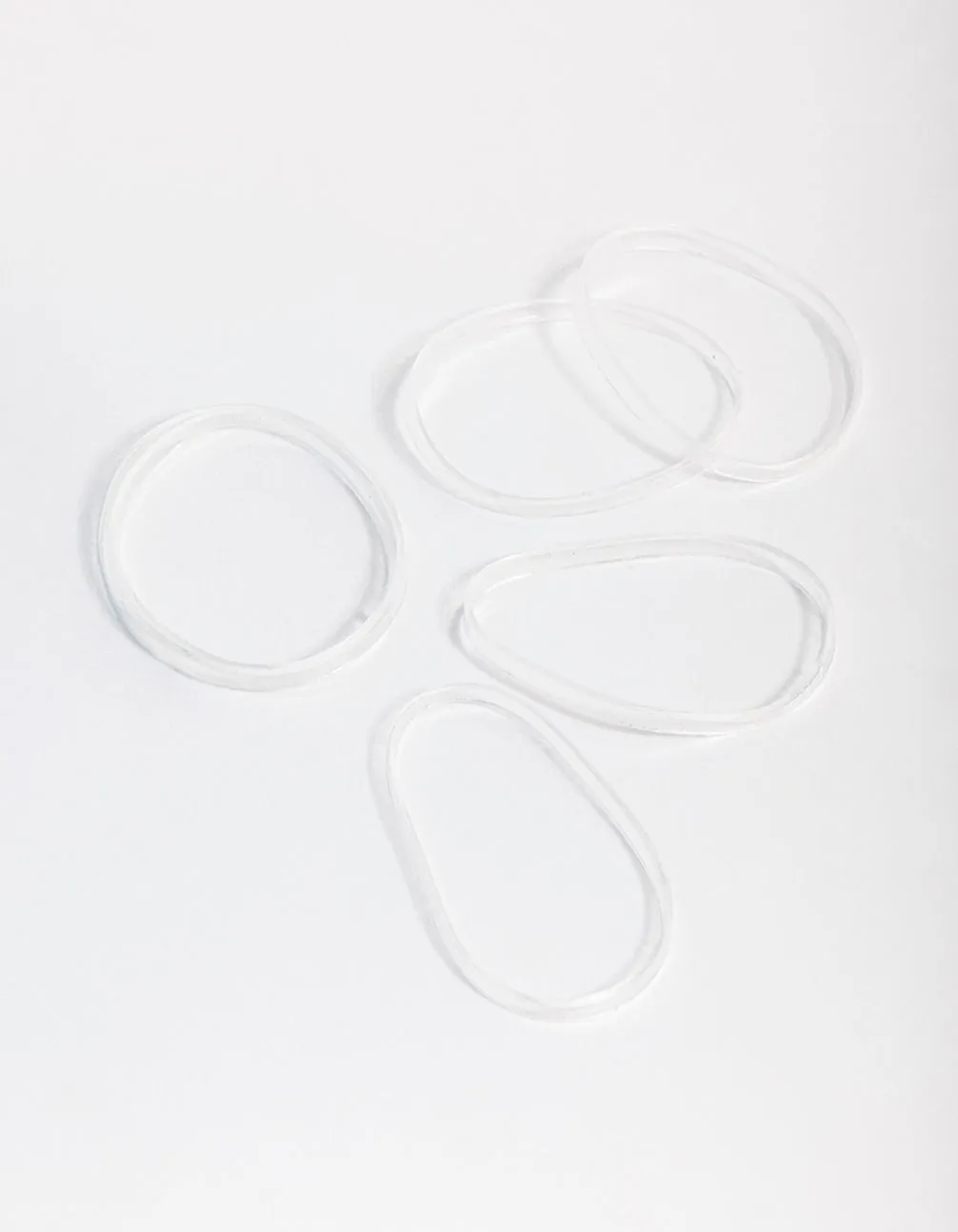 Clear Plastic Mini Hair Elastics 60pk