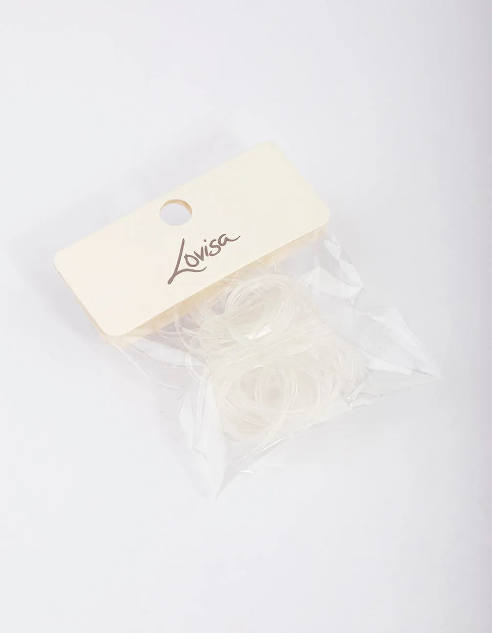 Clear Plastic Mini Hair Elastics 60pk
