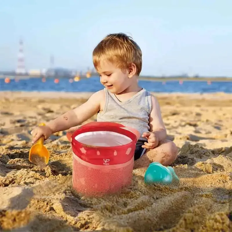 Hape Fold And Go Beach Toy Sets With Easy Carry Bag