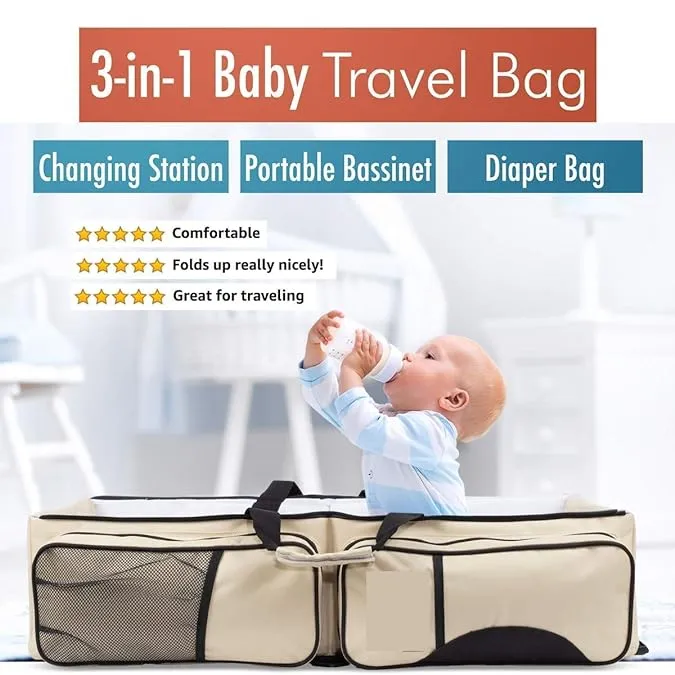 Importikaah Baby Travel Bag – All in One Portable Changing Station for Newborn – Diaper Bag for Infants – Ergonomic and Practical – Waterproof and Easy to Clean – Multiple Pockets