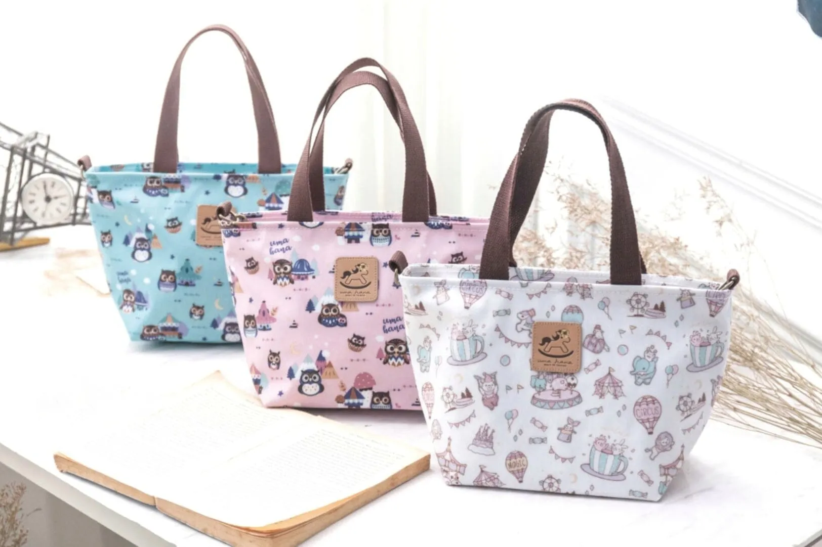 Peach Corgi Puppy Mini Travel Tote