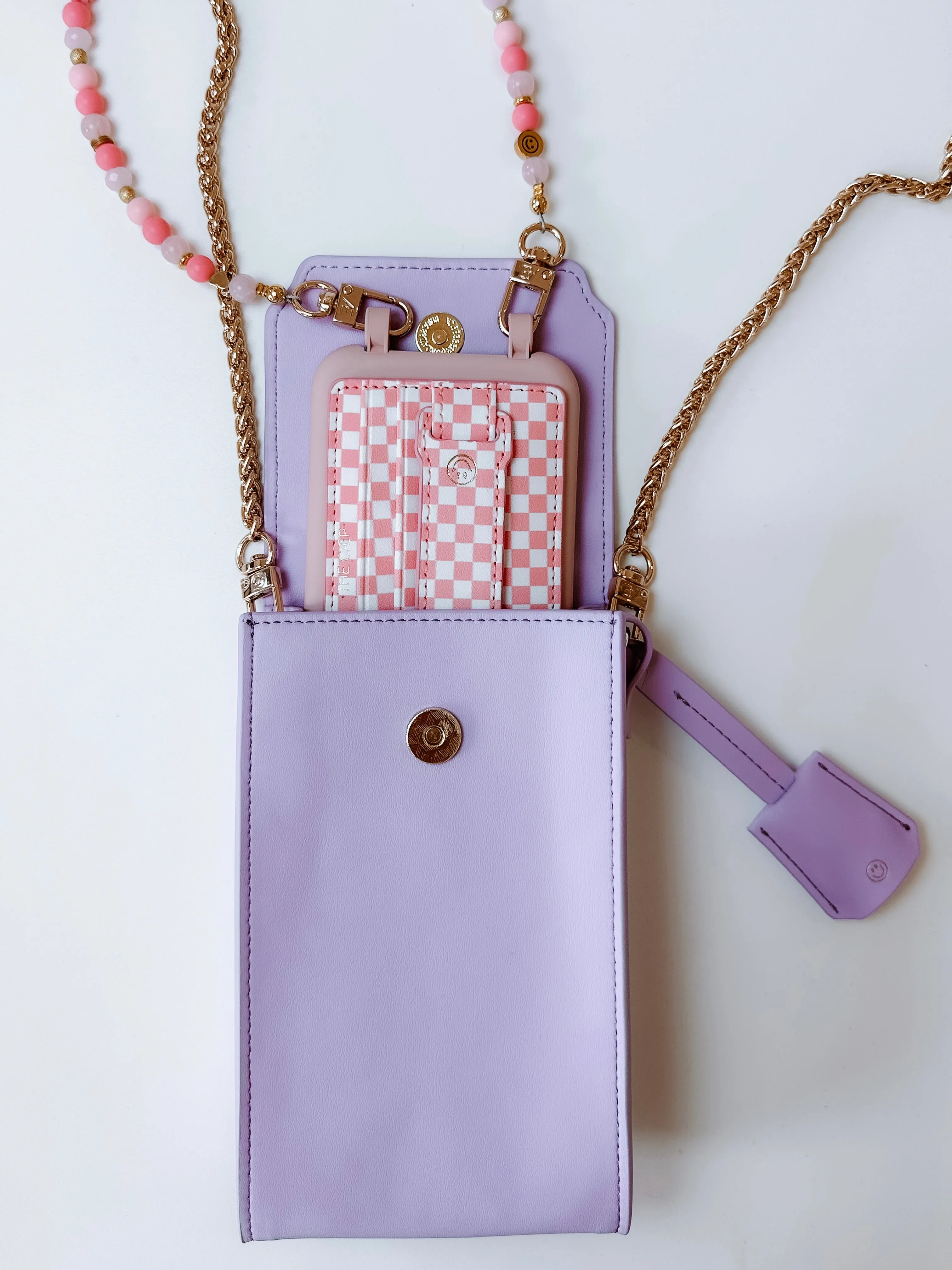 Pink Checkered Hoop Wallet - Final Sale