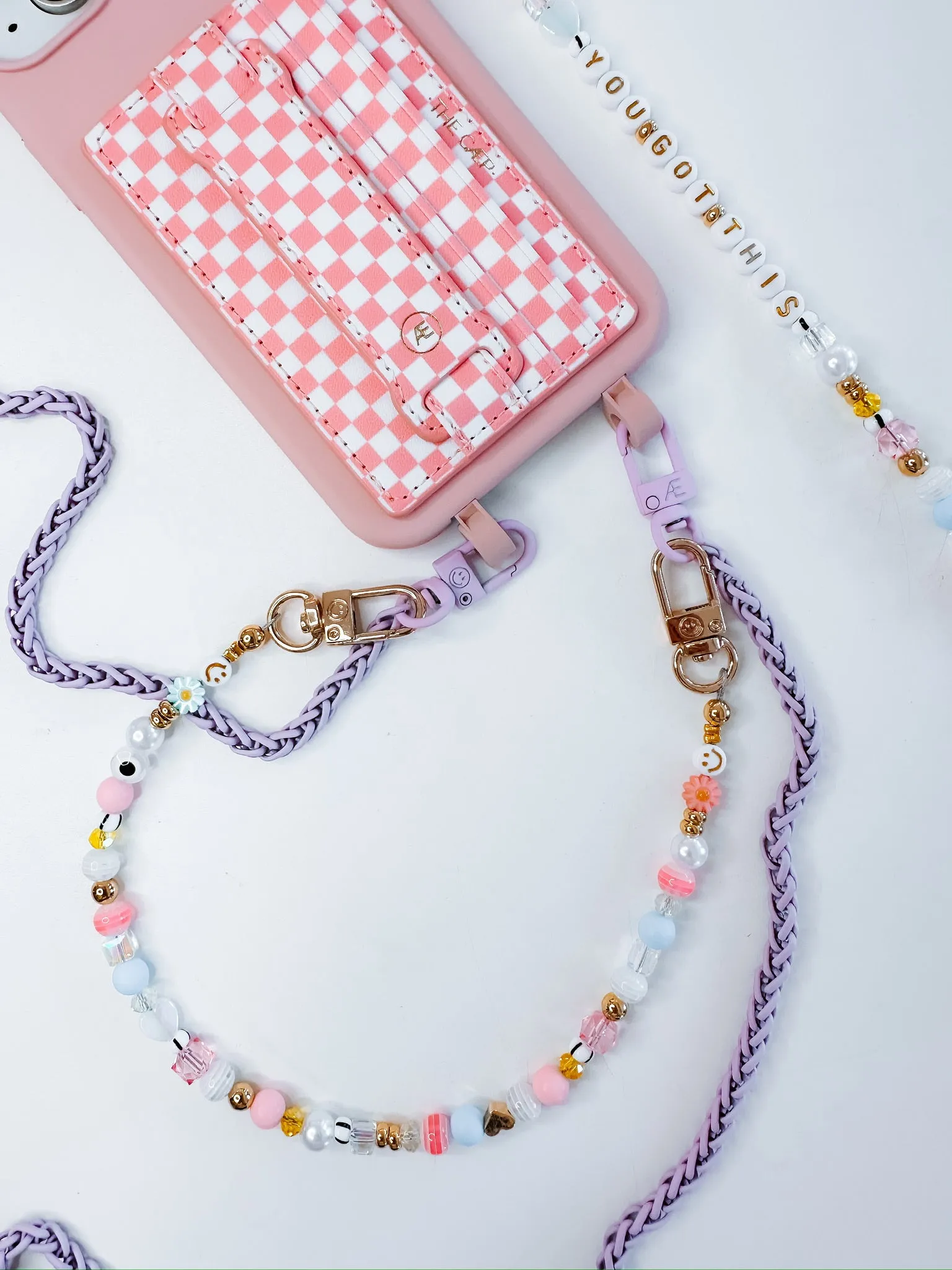 Pink Checkered Hoop Wallet - Final Sale