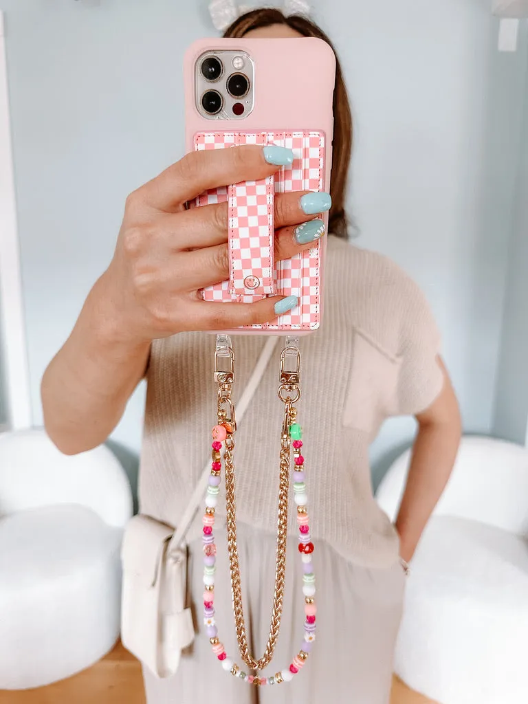 Pink Checkered Hoop Wallet - Final Sale