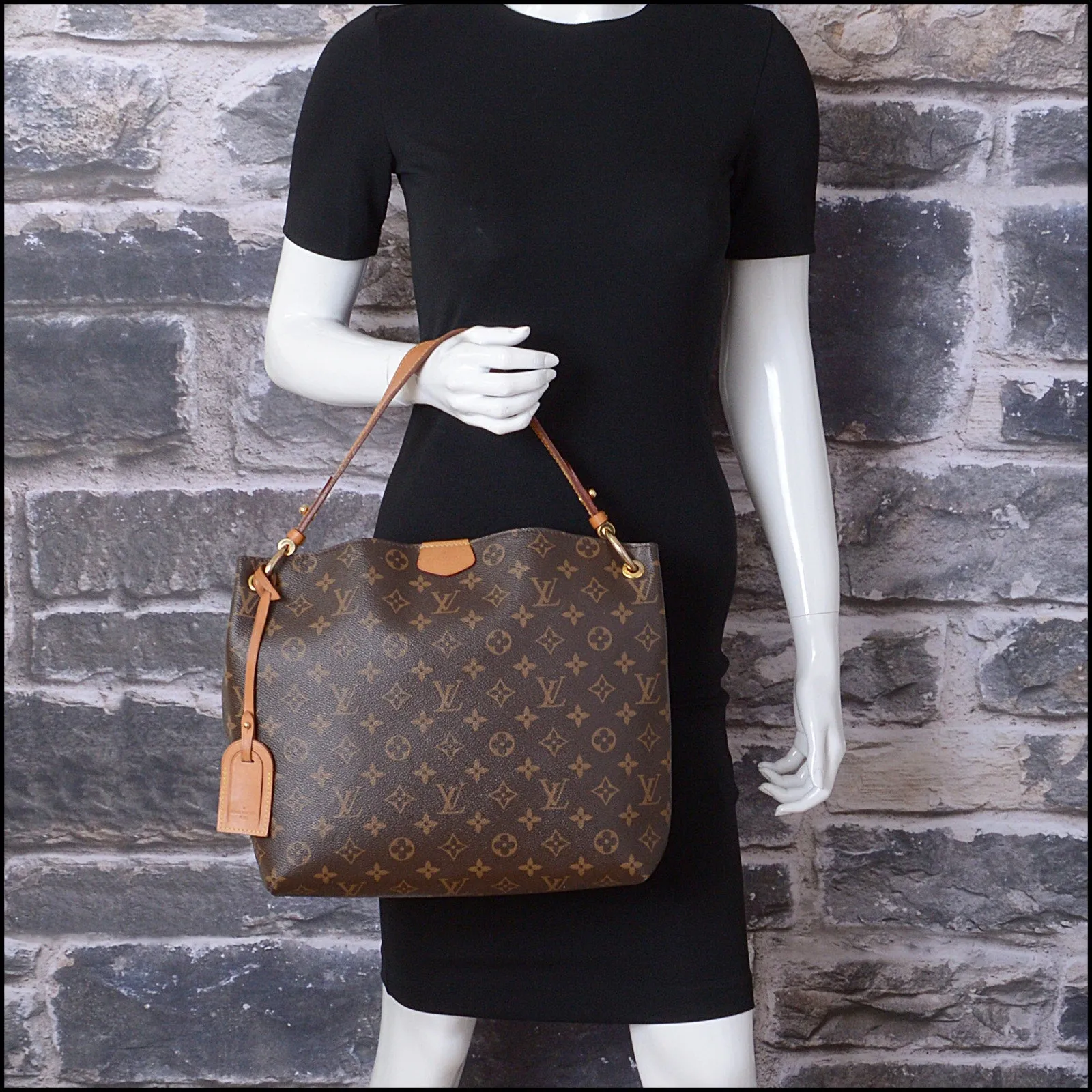 RDC14177 Authentic LOUIS VUITTON 2019 Brown Monogram Canvas Graceful MM Bag