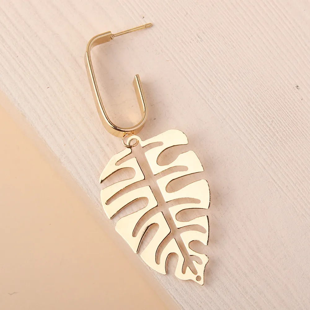 Retro Leaves Pendant Earrings