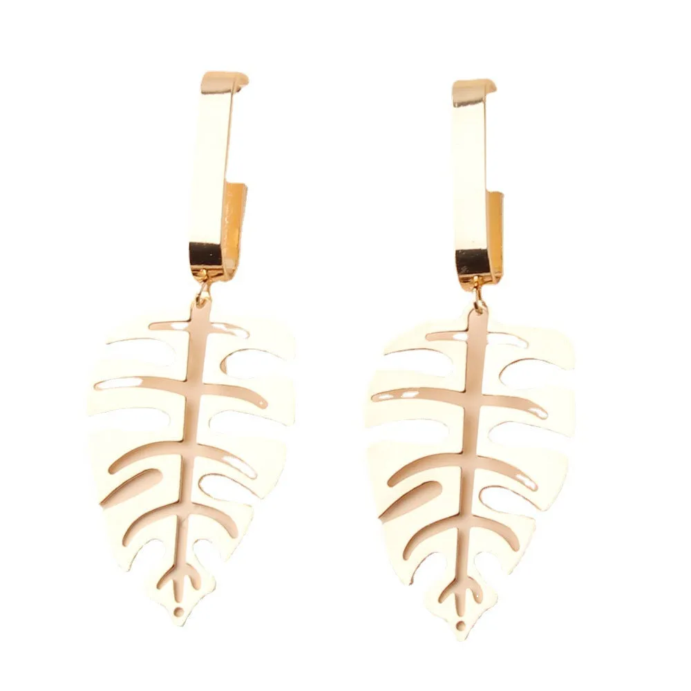 Retro Leaves Pendant Earrings