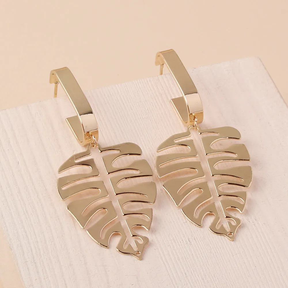 Retro Leaves Pendant Earrings