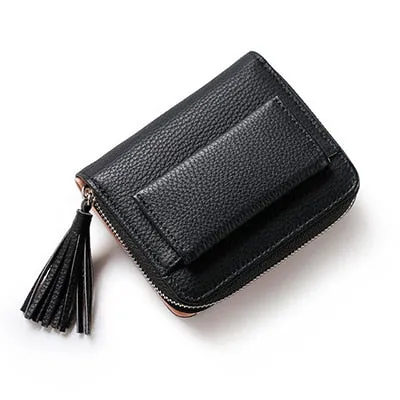 Short Tassel Ladies Mini Card Holder Wallet