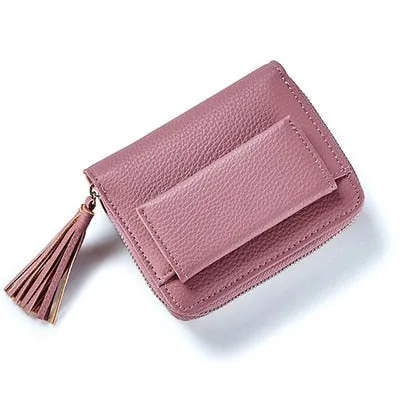 Short Tassel Ladies Mini Card Holder Wallet