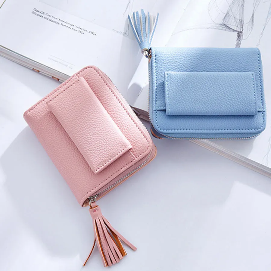 Short Tassel Ladies Mini Card Holder Wallet