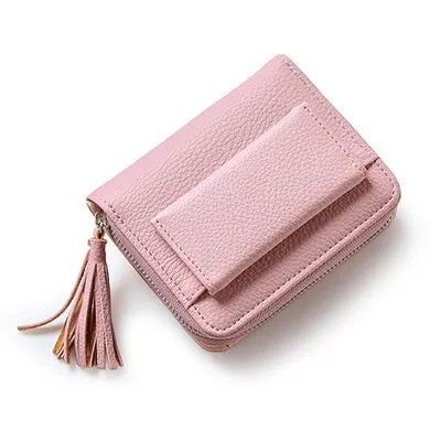 Short Tassel Ladies Mini Card Holder Wallet