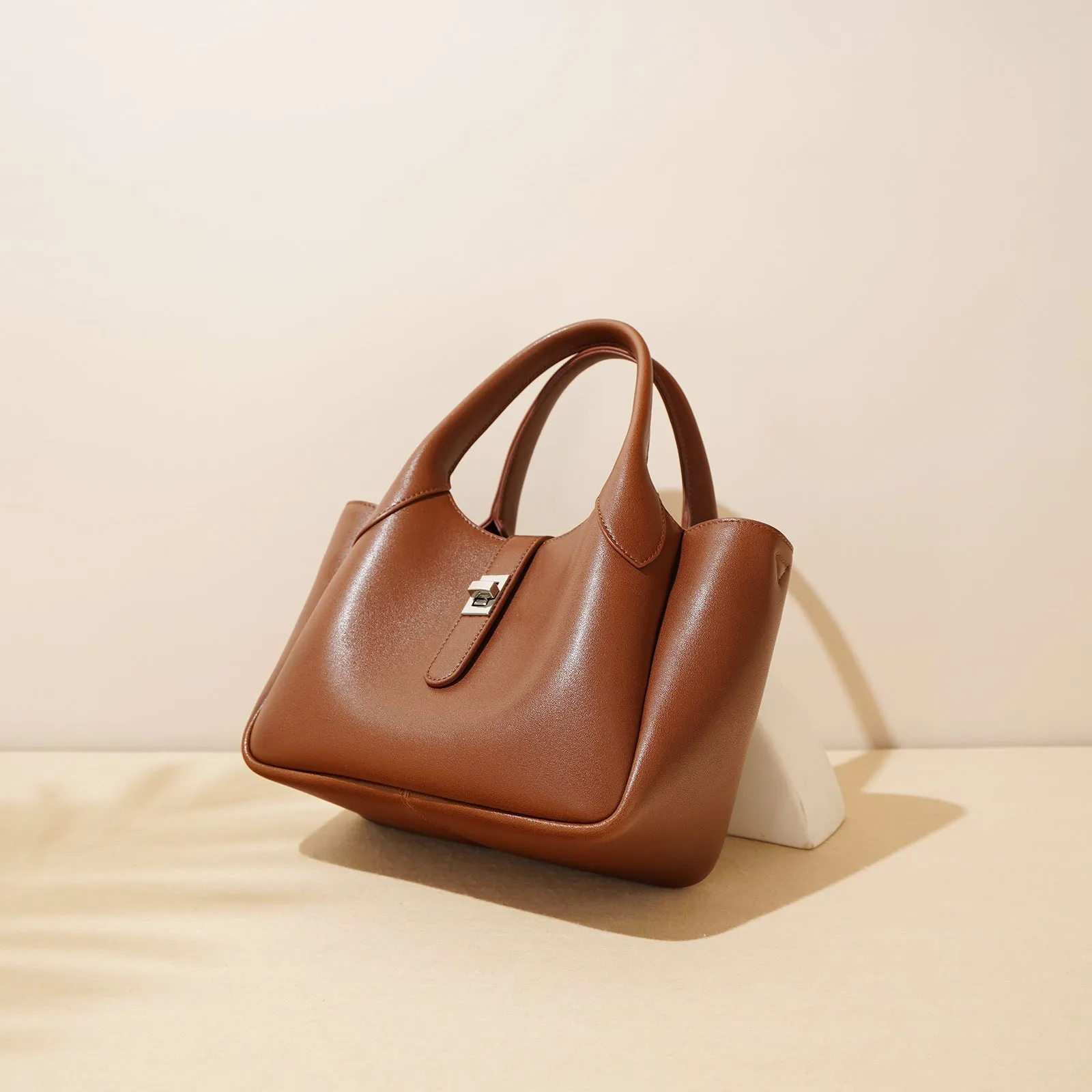 Small Leather Bucket Bag Small Leather Tote Bag Womens