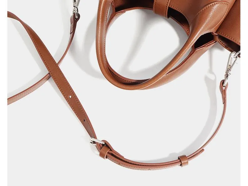 Small Leather Bucket Bag Small Leather Tote Bag Womens