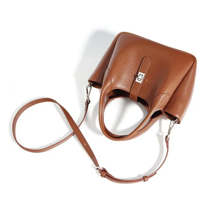 Small Leather Bucket Bag Small Leather Tote Bag Womens