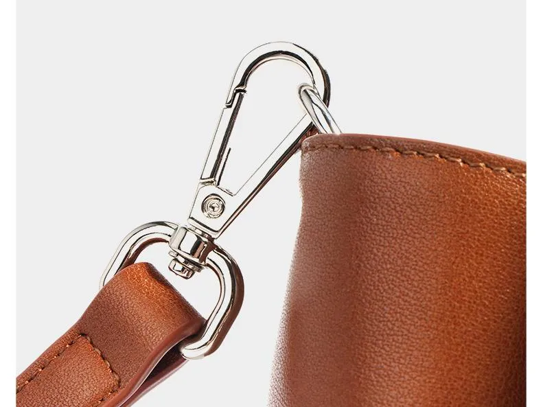 Small Leather Bucket Bag Small Leather Tote Bag Womens