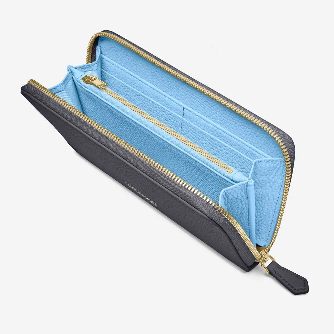 The Long Zip Wallet - Graphite Sky