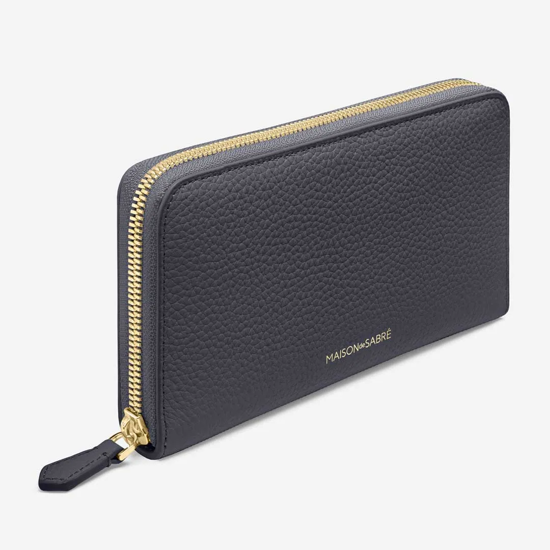 The Long Zip Wallet - Graphite Sky