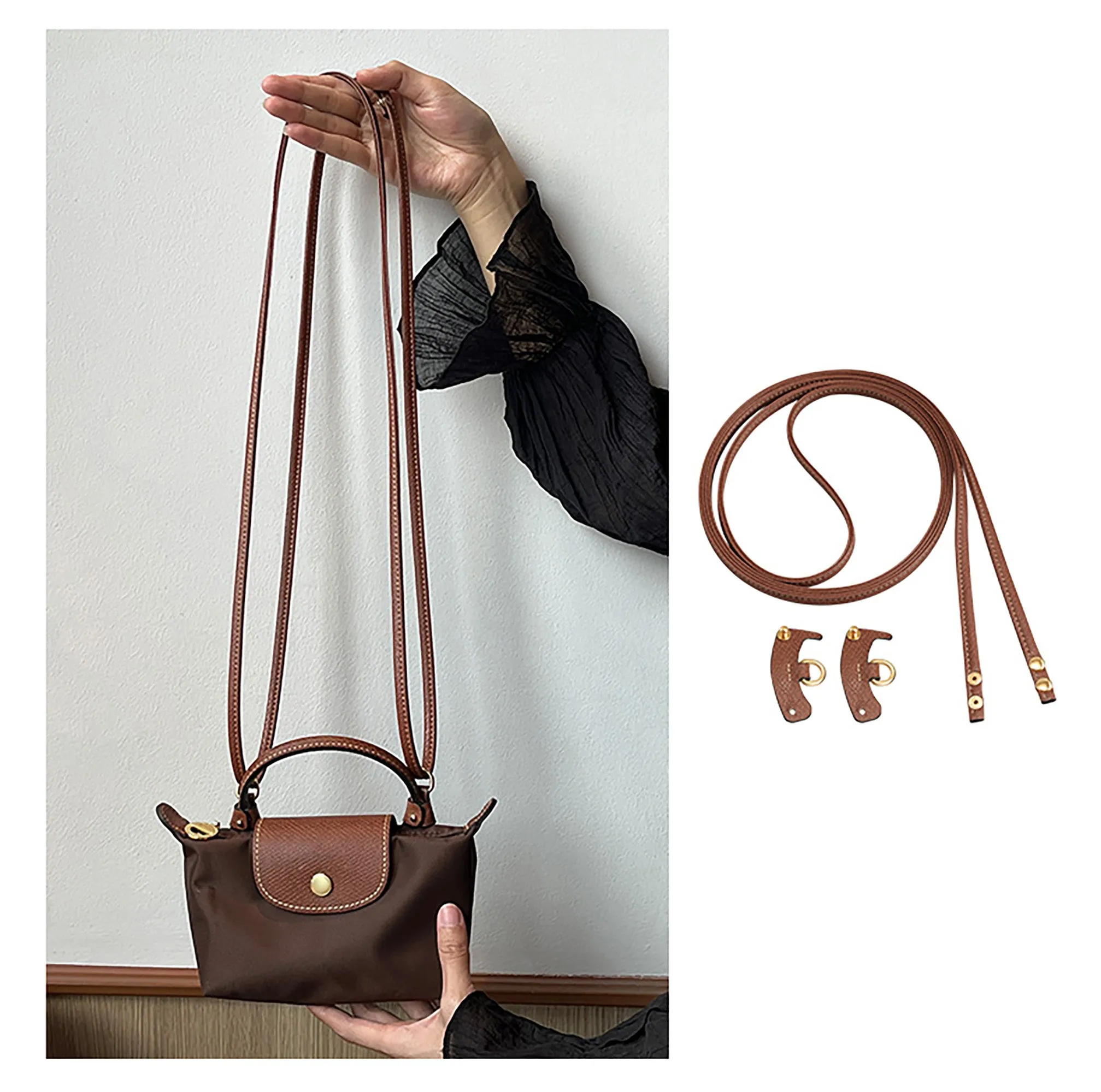 The Pliage Energy Bag Shoulder to Backpack Conversion Accessory, Replacement Leather Shoulder Strap, Handcrafted Thin Shoulder Strap